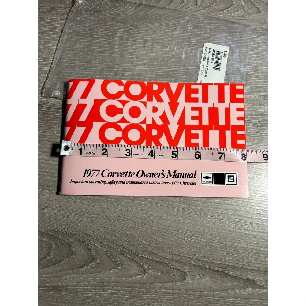 1977 Chevrolet Corvette Owners Manual‎ Original C3 Stingray GM Handbook Vintage